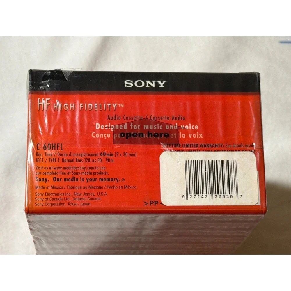 Sony HF 60 High Fidelity Normal Bias Type I Audio Cassette Tapes 10 Pack Sealed